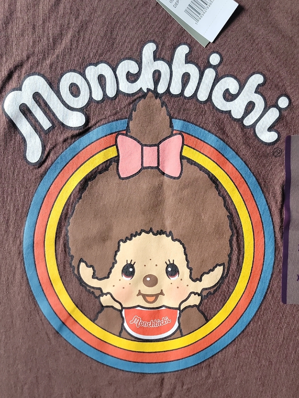 Brown Monchhichi Graphic Womens T-Shirt 100% Cotton Size XL